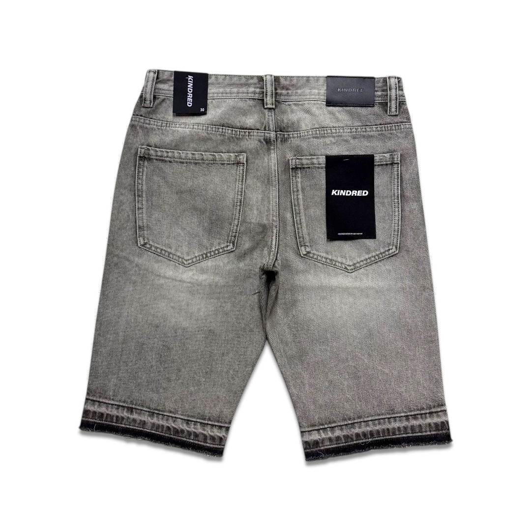 Kindred Rhinestone Denim Shorts - Grey