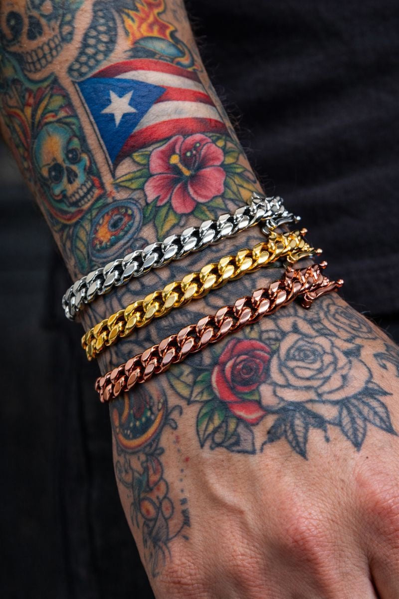 Golden Gilt 8mm Cuban Bracelet