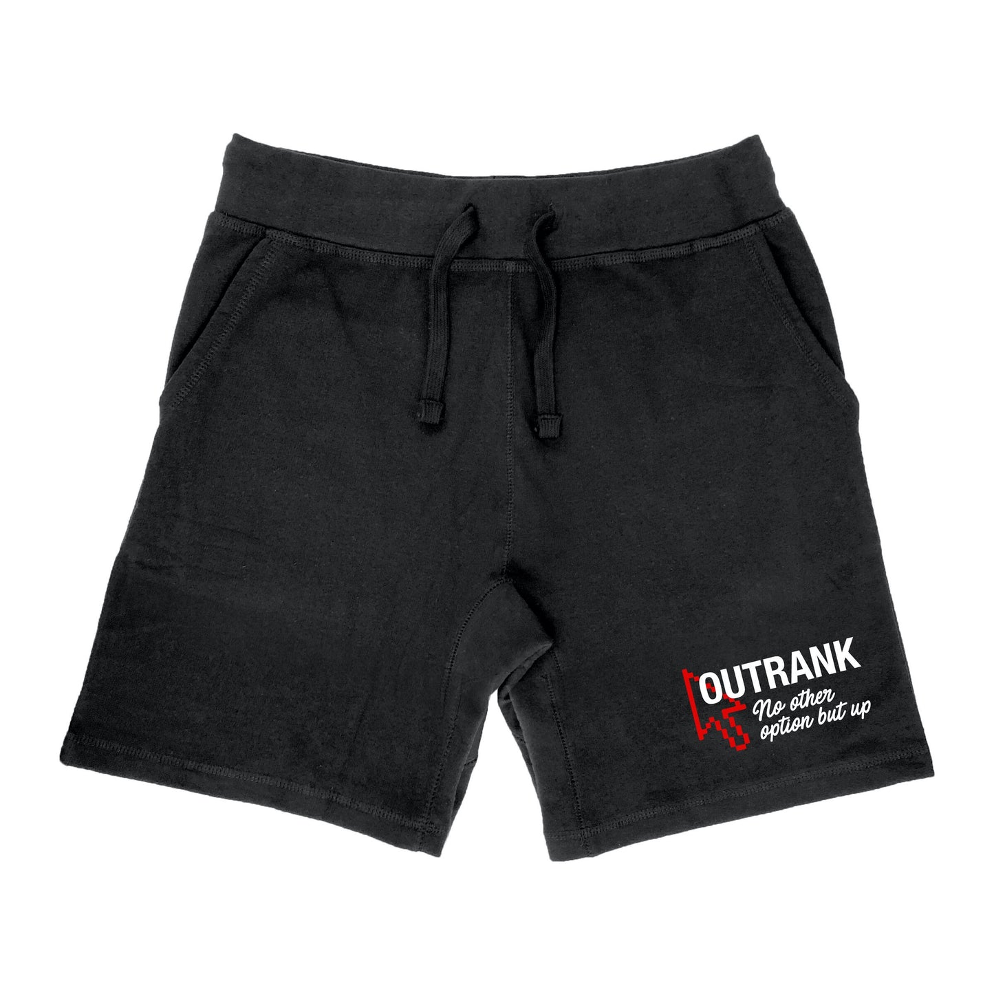 Outrank No Other Option But Up Embroidered Shorts - Black
