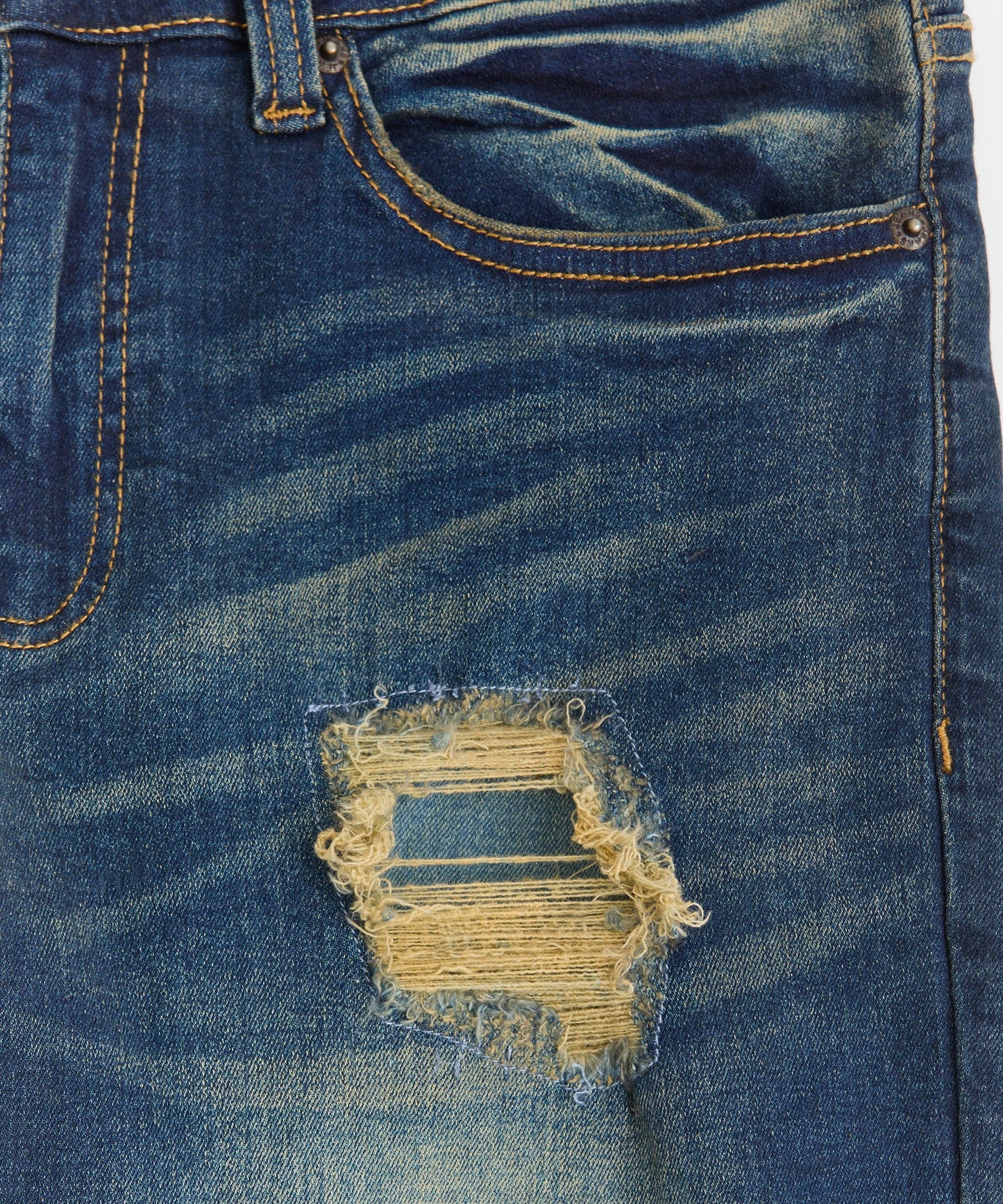 Reason Rip & Repair Denim Pants - Dark Blue