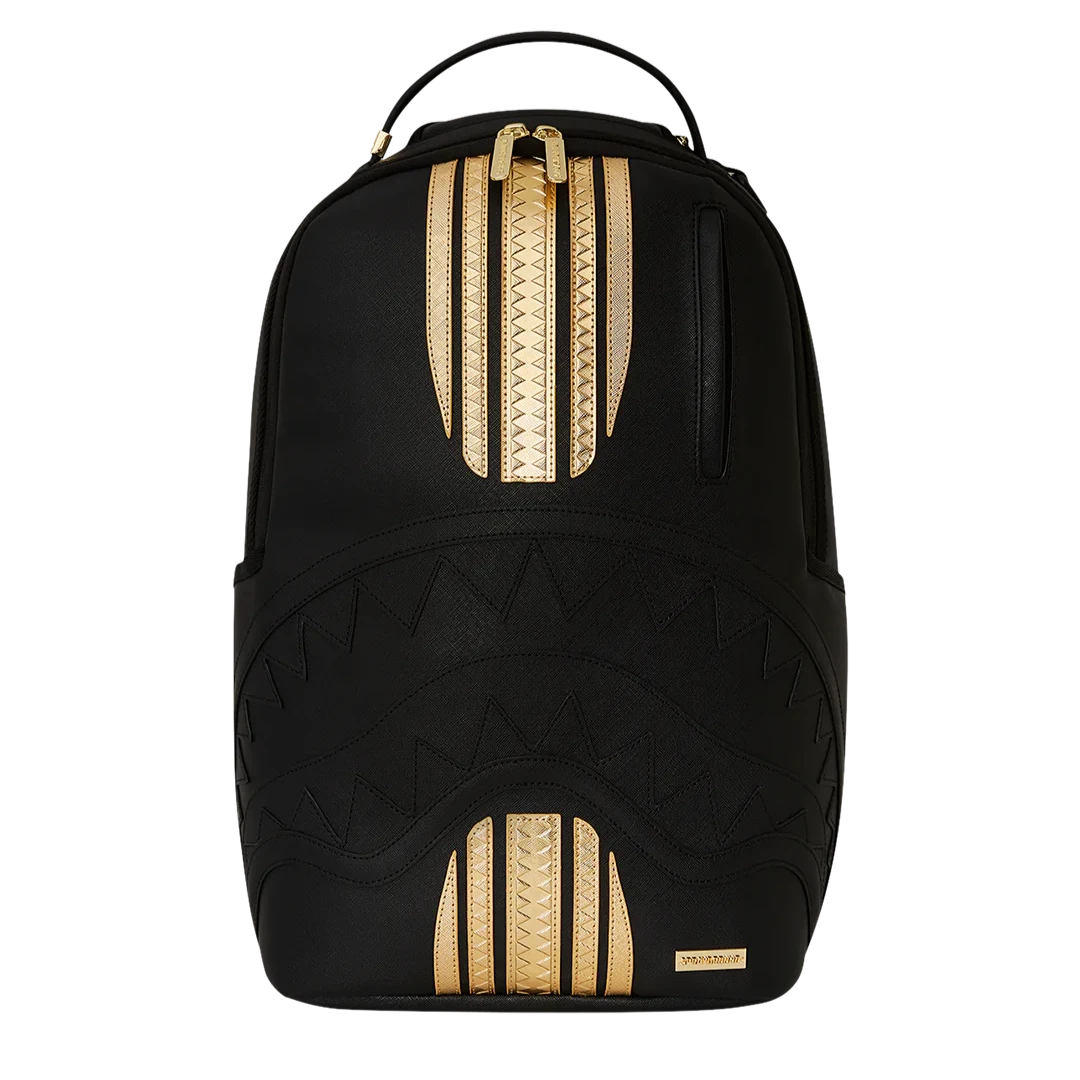 Sprayground Gold & Black Racing Stripes Backpack