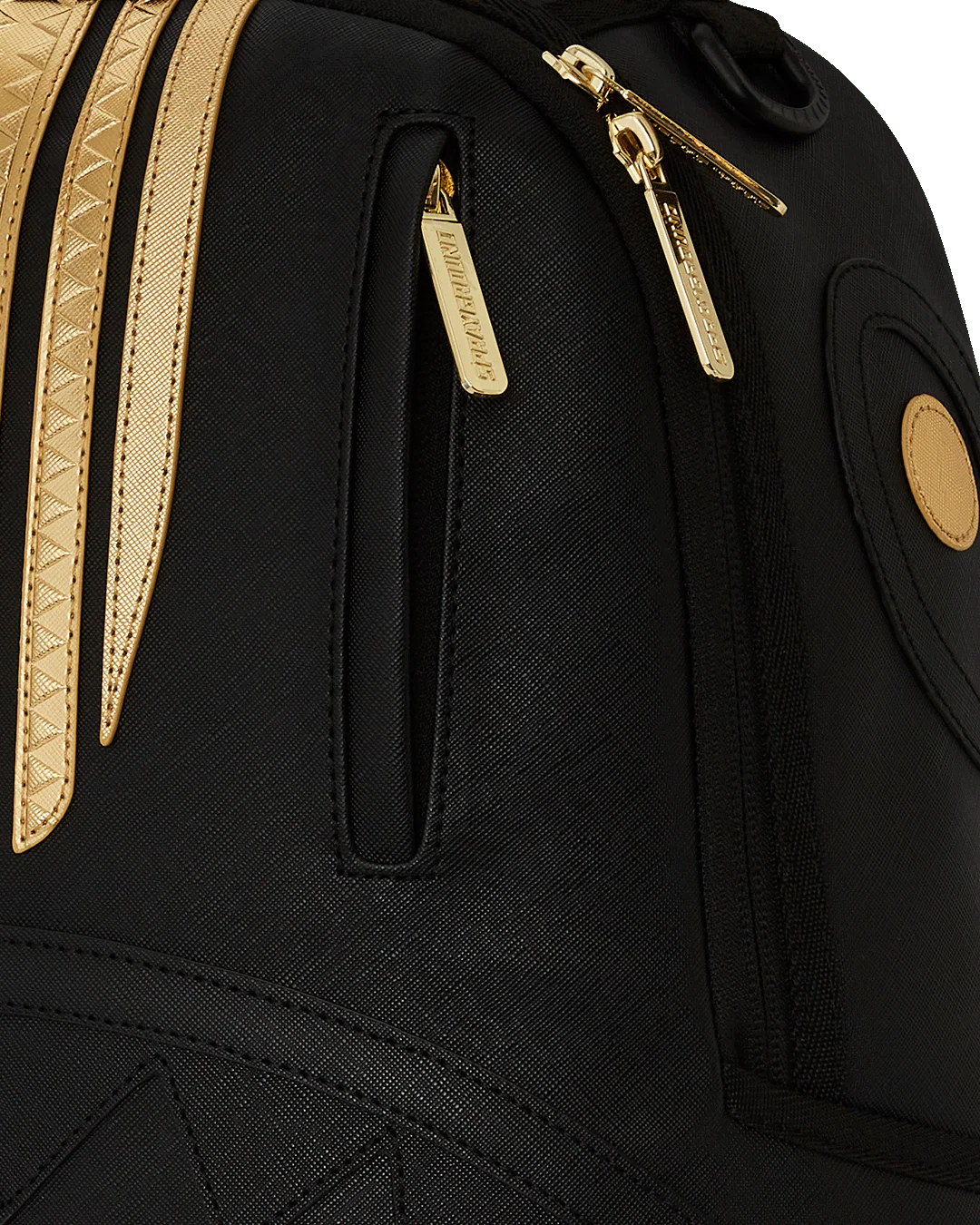 Sprayground Gold & Black Racing Stripes Backpack