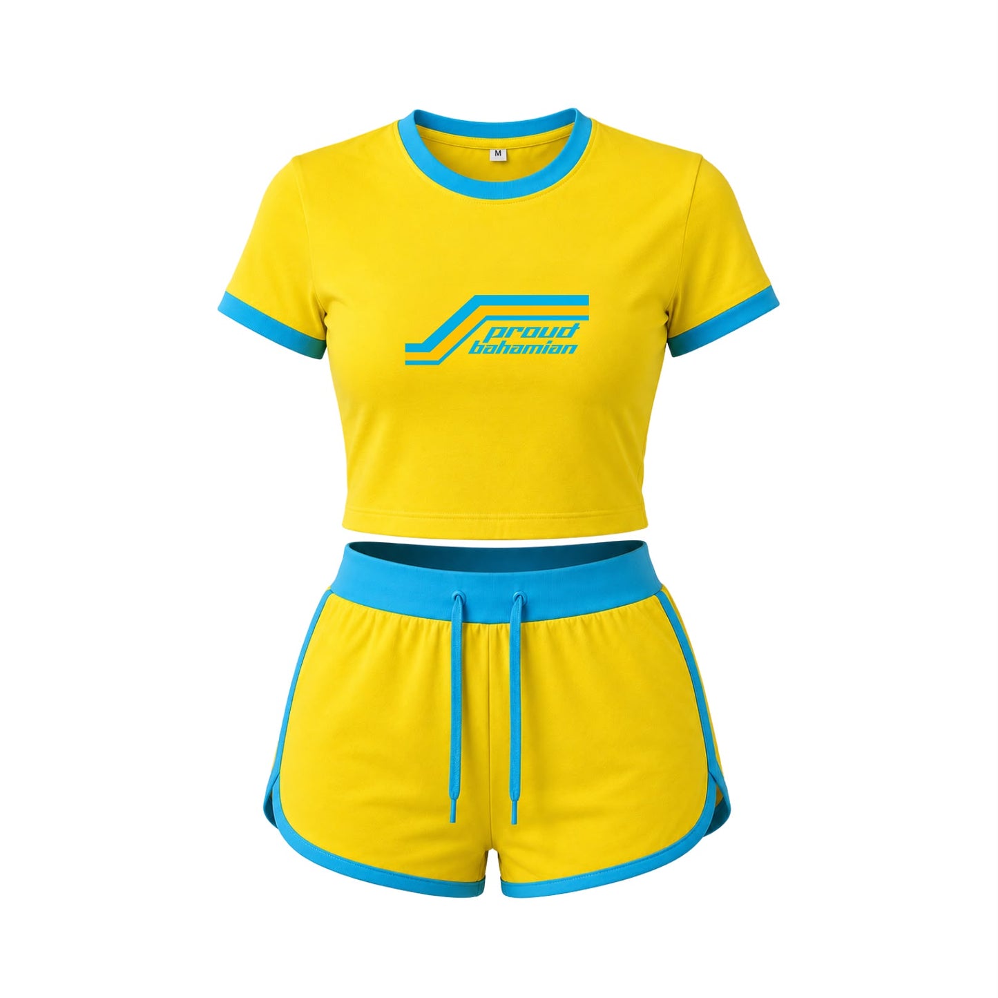 Proud Bahamian V2 Shorts - Yellow/Aqua