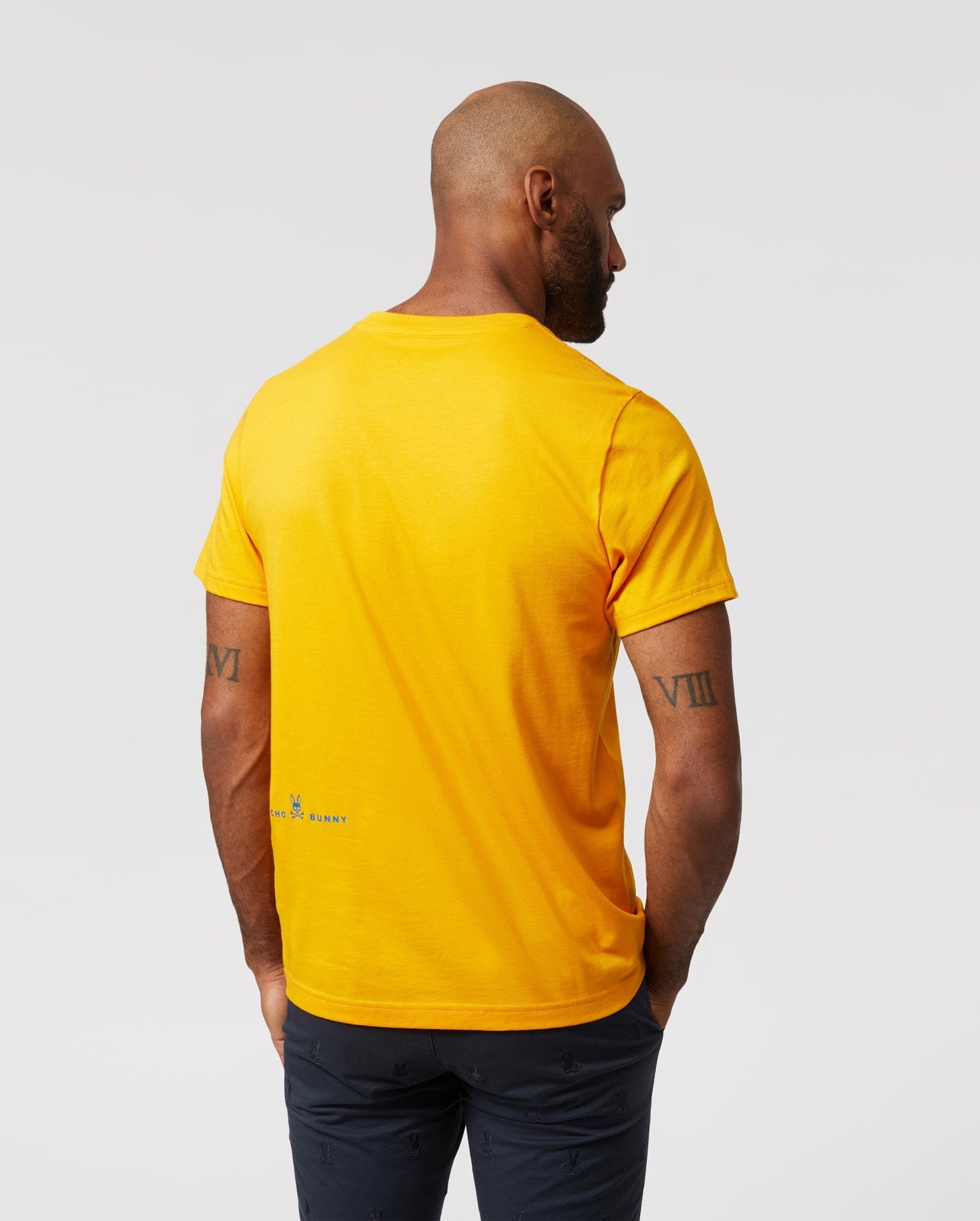 Psycho Bunny Mens Lyons Flocking Graphic Tee - Saffron