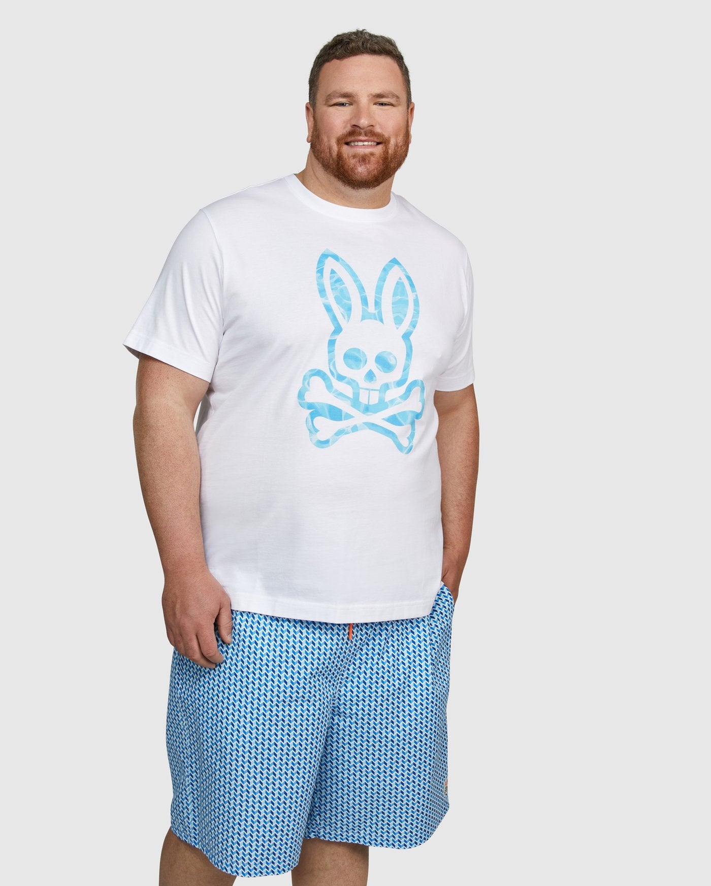 Psycho Bunny Mens Hockham Graphic Tee - White