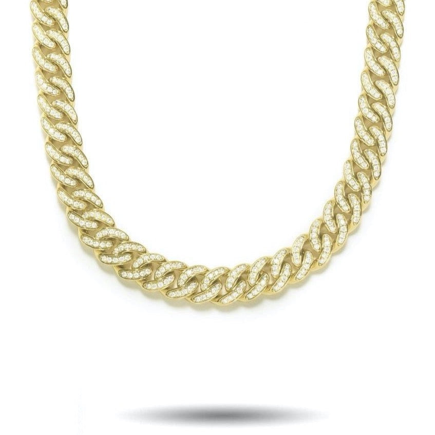 Gold Gods 8MM Micro Diamond Cuban Link Chain Yellow Gold – YNGDGRT$