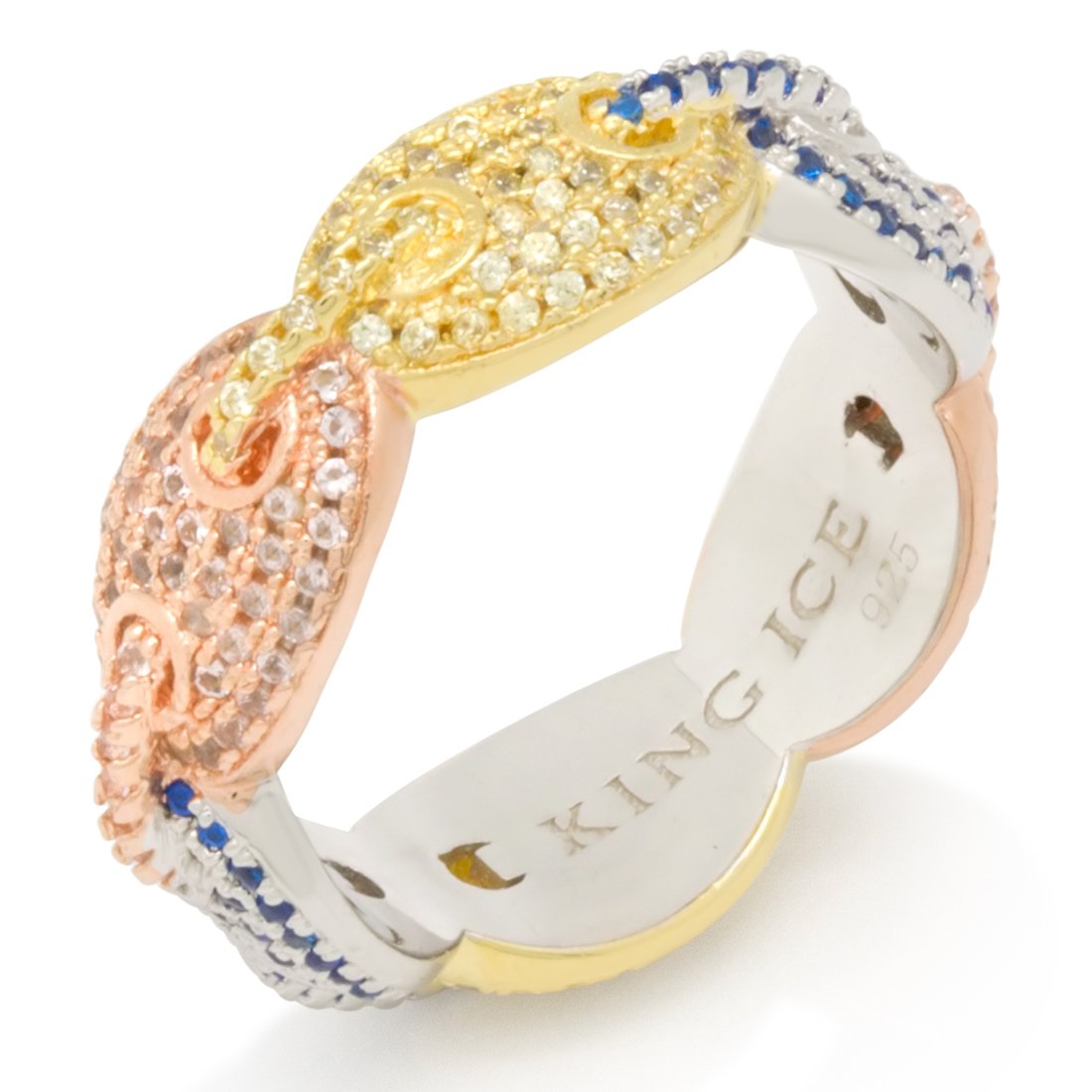 The Multi-Colored G-Link Ring (.925 Sterling Silver)