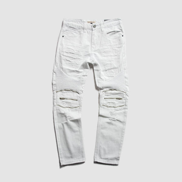 SR Mens Twill Pant w/ Heavy Rip & Repair in White