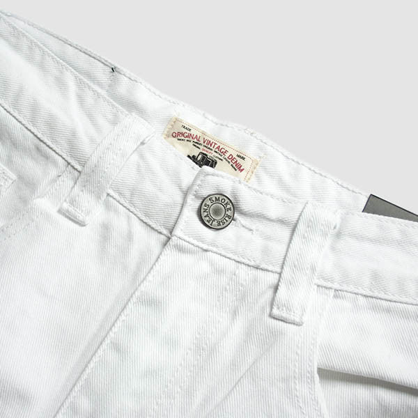 SR Mens Twill Pant w/ Heavy Rip & Repair in White