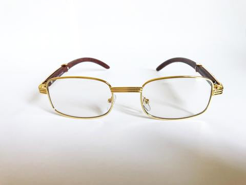 Square Carter Wood Sunglasses (Gold)