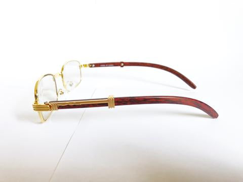 Square Carter Wood Sunglasses (Gold)
