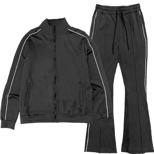 WEIV Stacked Flare Track Suit - Black