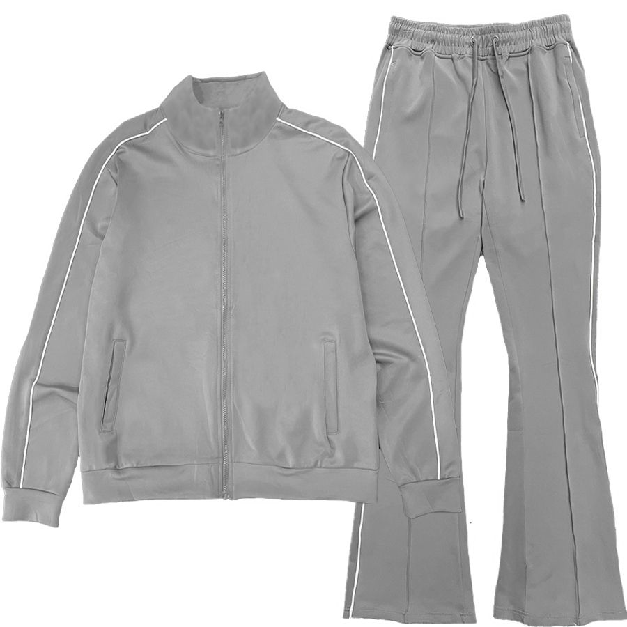 WEIV Stacked Flare Track Suit - Gray