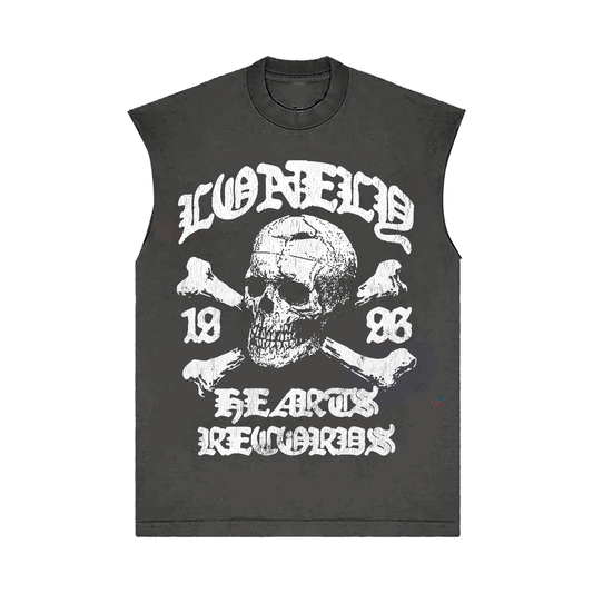 Lonely Hearts Club Records Premium Sleeveless Tee - Vintage Grey