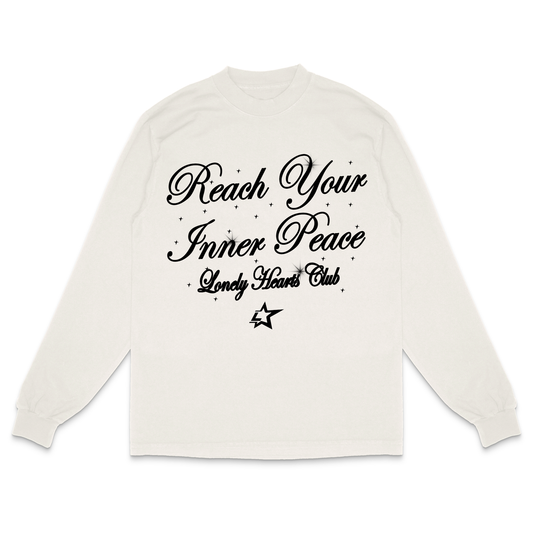 Lonely Hearts Club Reach Your Inner Peace Premium Long Sleeved Tee - Off White