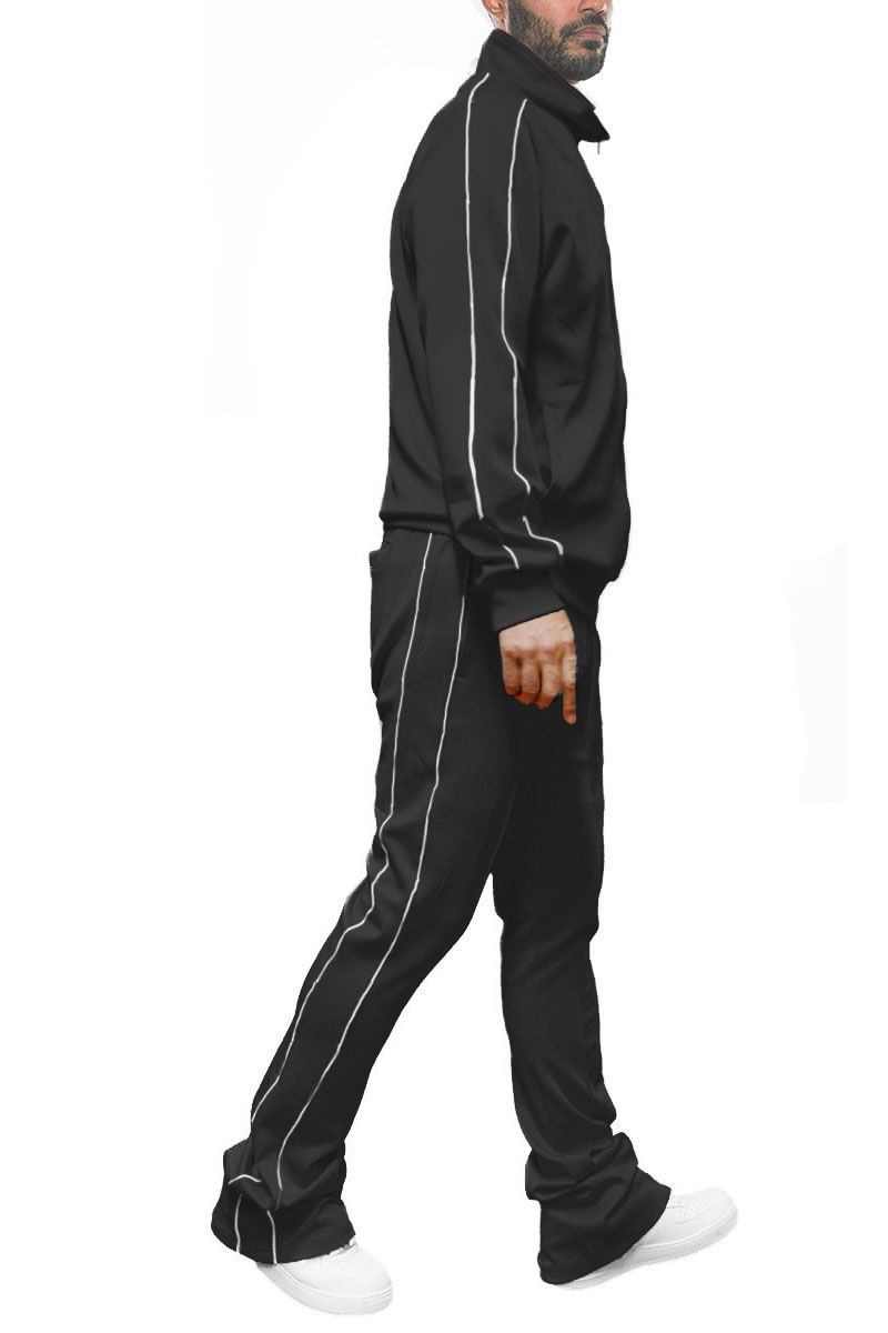 WEIV Stacked Flare Track Suit - Black