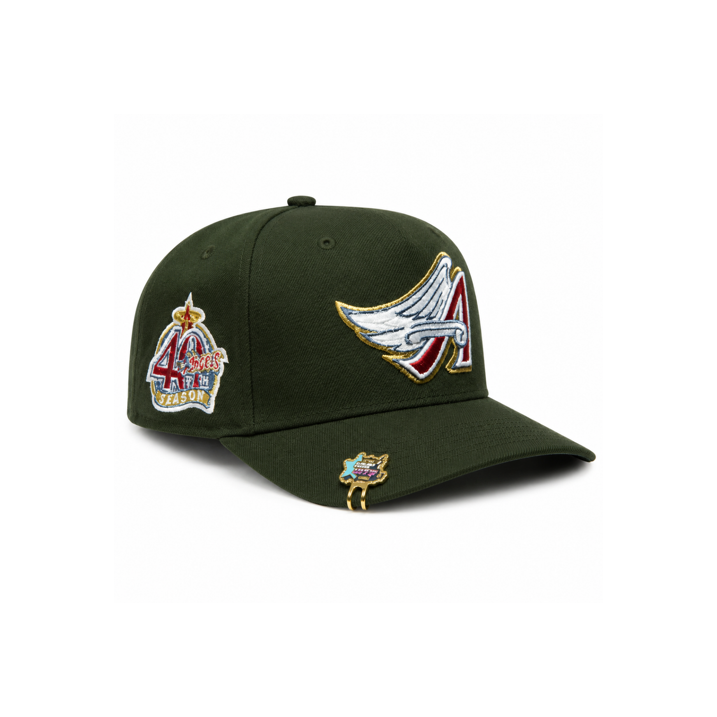 New Era Anaheim Angels 40th Season Snapback Cap -Olive