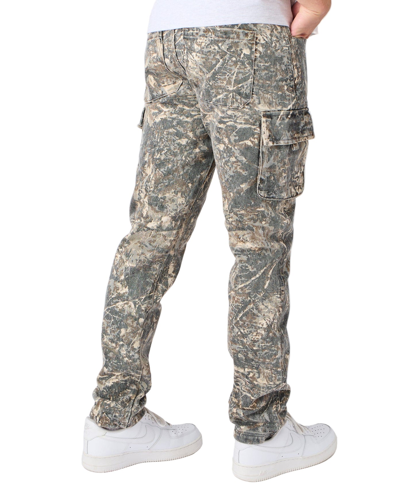 Reason Cargo Pocket Denim Pants - Wood Camo