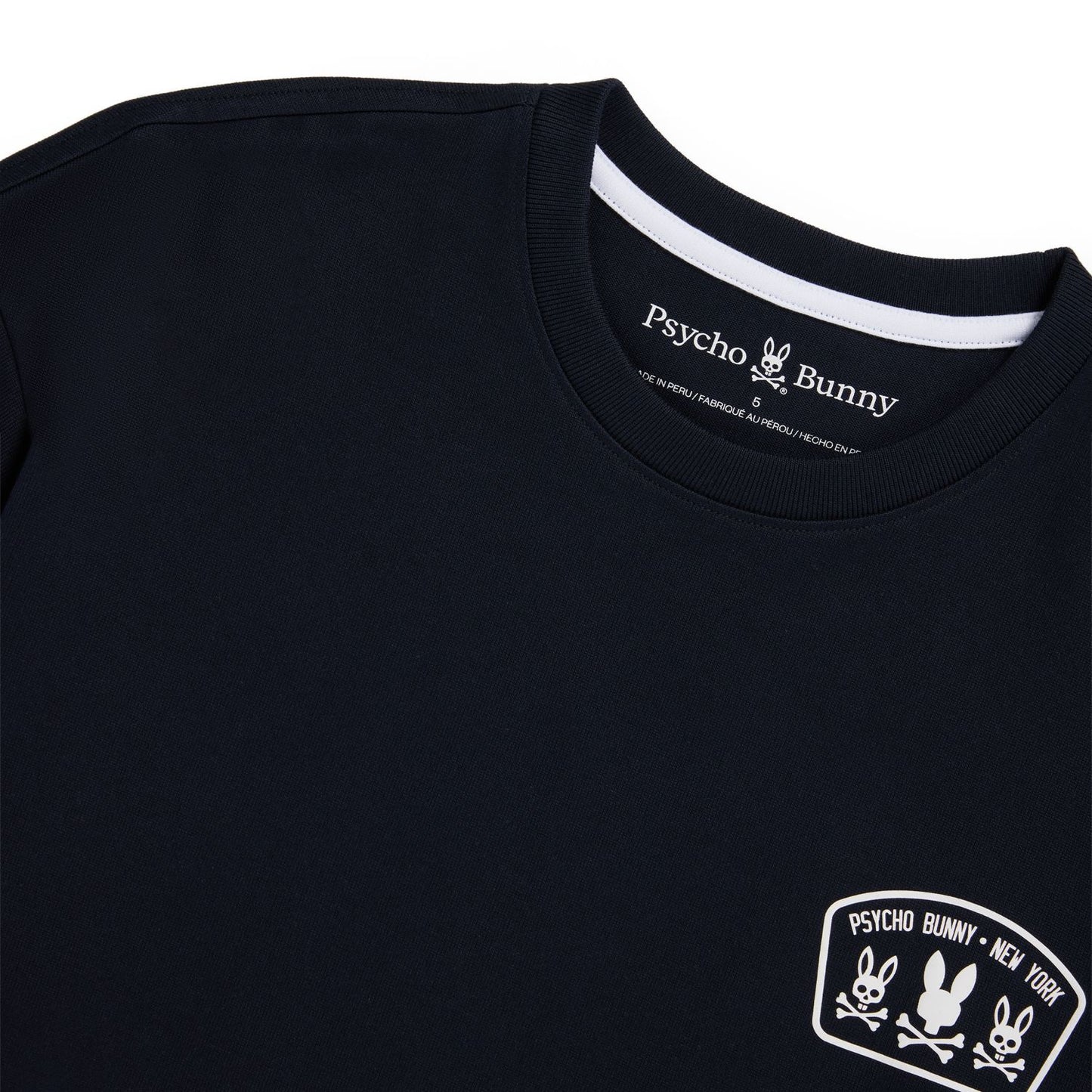 Psycho Bunny Mens Lambert Relaxed Fit Graphic Tee - Navy