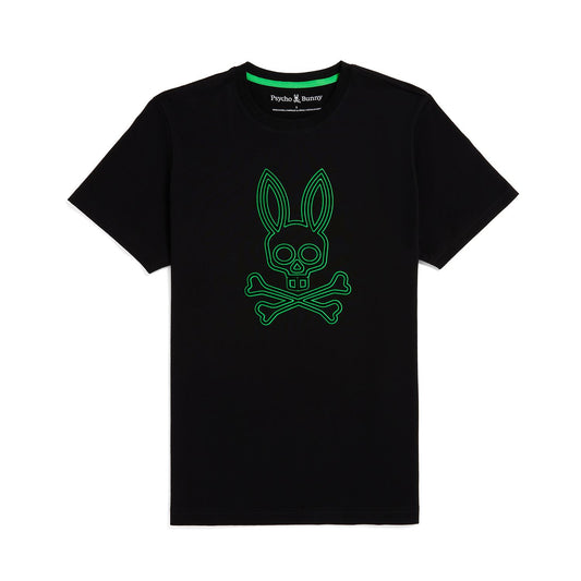 Psycho Bunny Mens Dixon Flocking Graphic Tee - Black