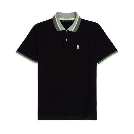 Psycho Bunny Mens Manteno Pique Polo - Black