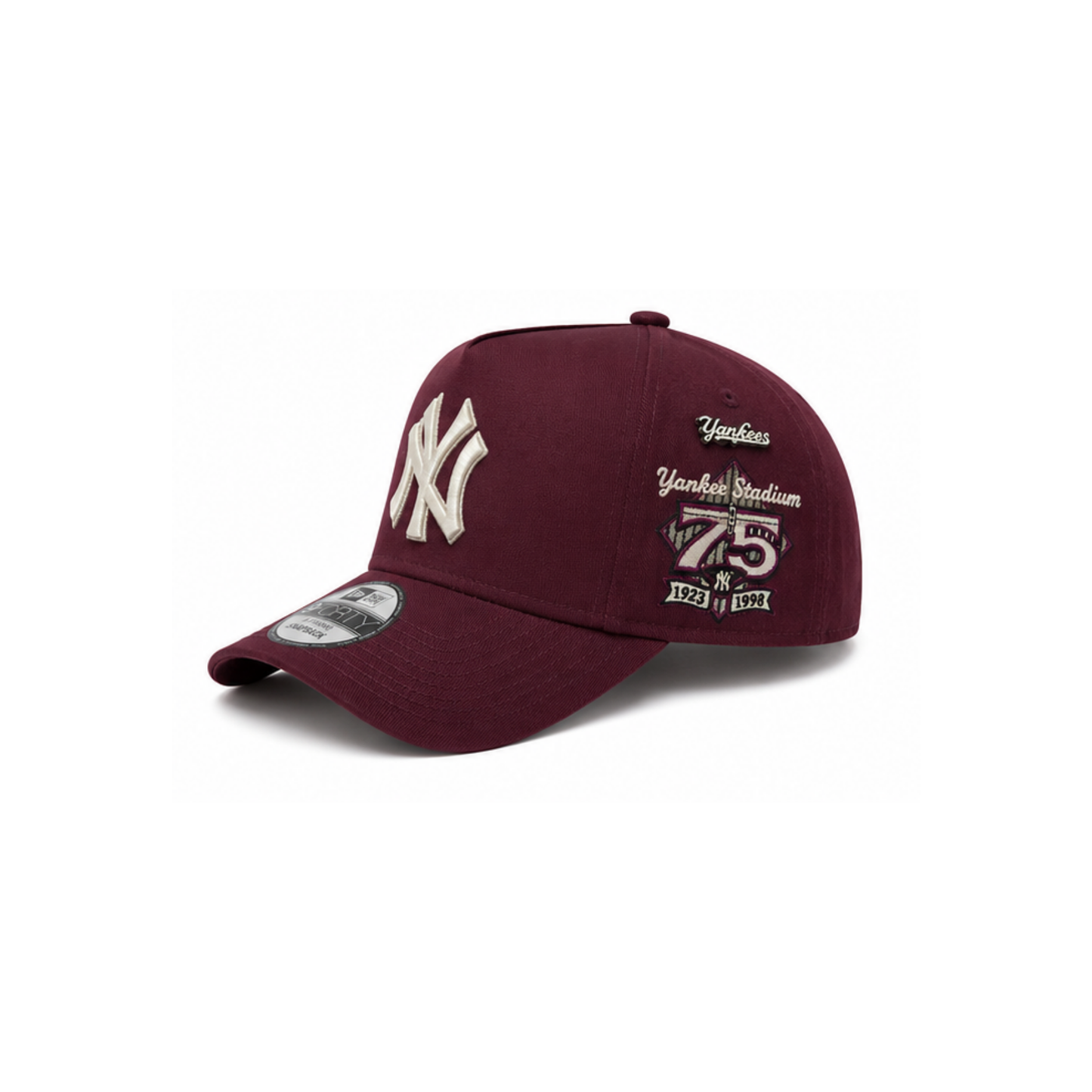 New Era 9Forty NY Yankees Yankee Stadium 75th Anniversary A-Frame Snapback — Dark Maroon