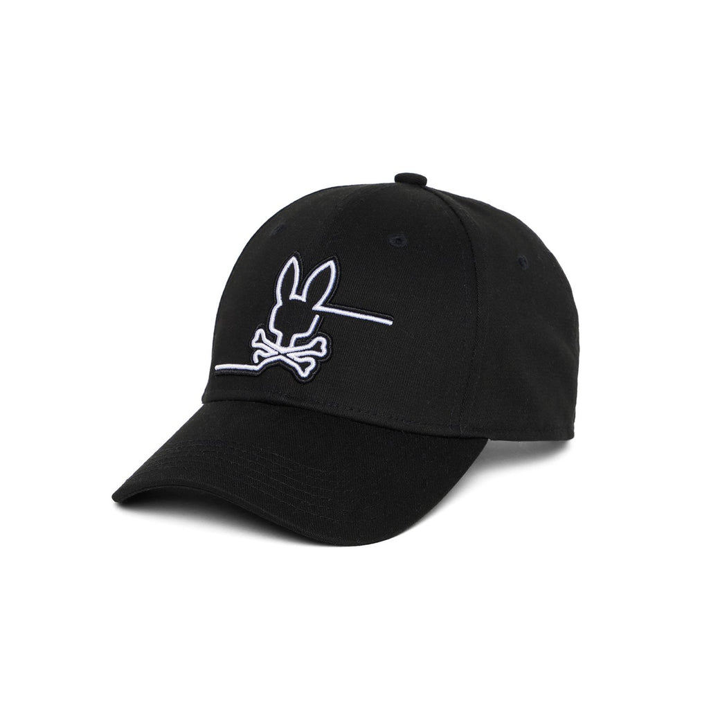 Psycho Bunny Chester Embroidered Baseball Hat - Black