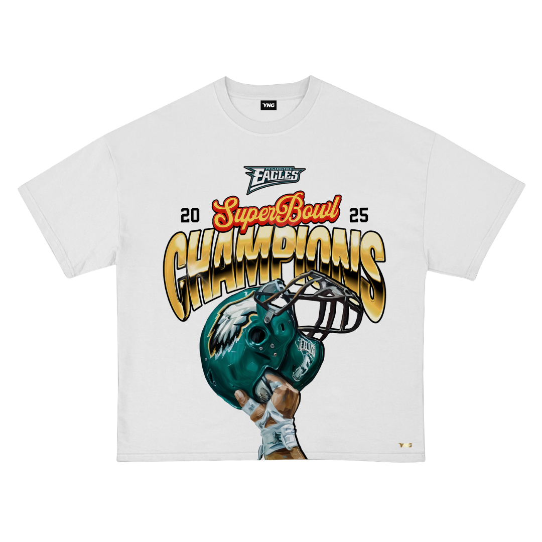 The Limited Edition 2025 Philadelphia Eagles Superbowl Championship Tee - White