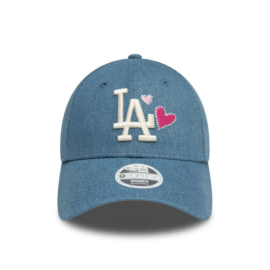 New Era 9FORTY Women’s Denim Icon Los Angeles Dodgers Cap - Washed Denim