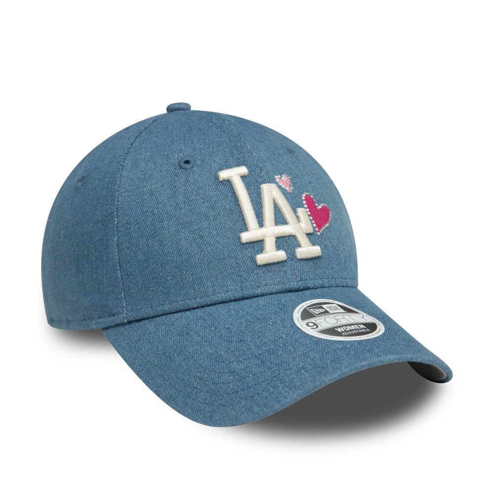 New Era 9FORTY Women’s Denim Icon Los Angeles Dodgers Cap - Washed Denim