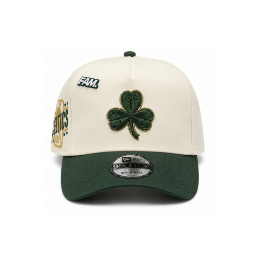 New Era 9Forty Shamrock A-Frame Snapback - Cream/ Green