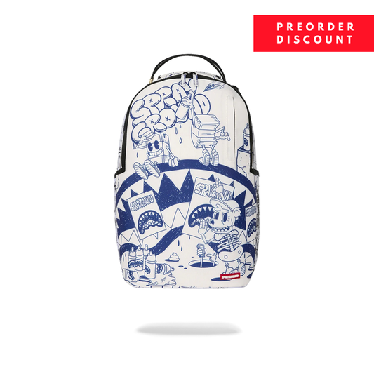 Sprayground Blue Ink Doodle Backpack