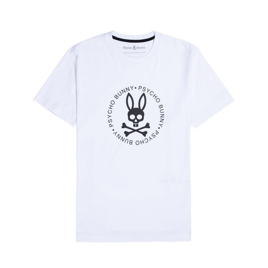 Psycho Bunny Mens Bradley High Density Graphic Tee - White