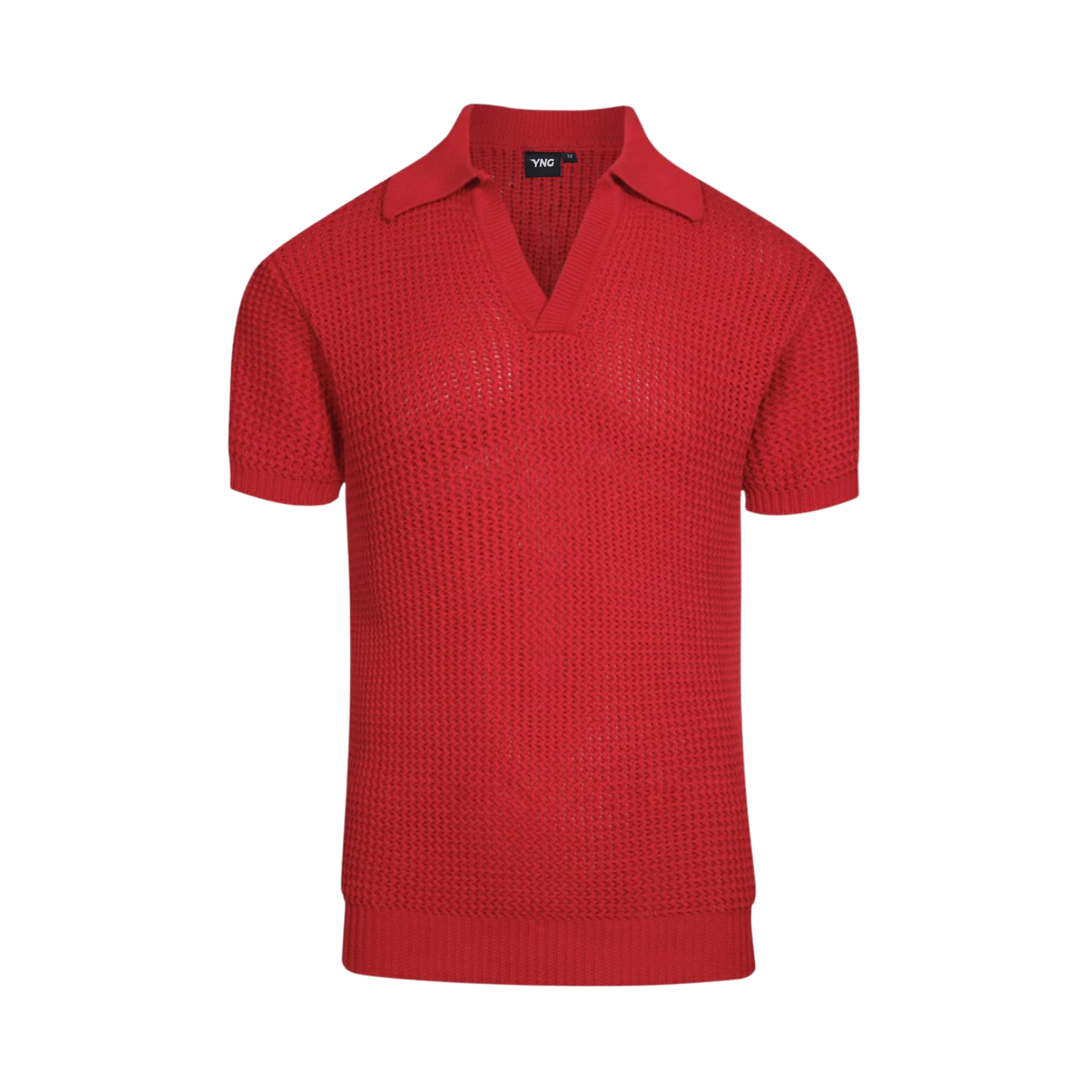 The Premium Mykonos Mesh Knit Polo - Red