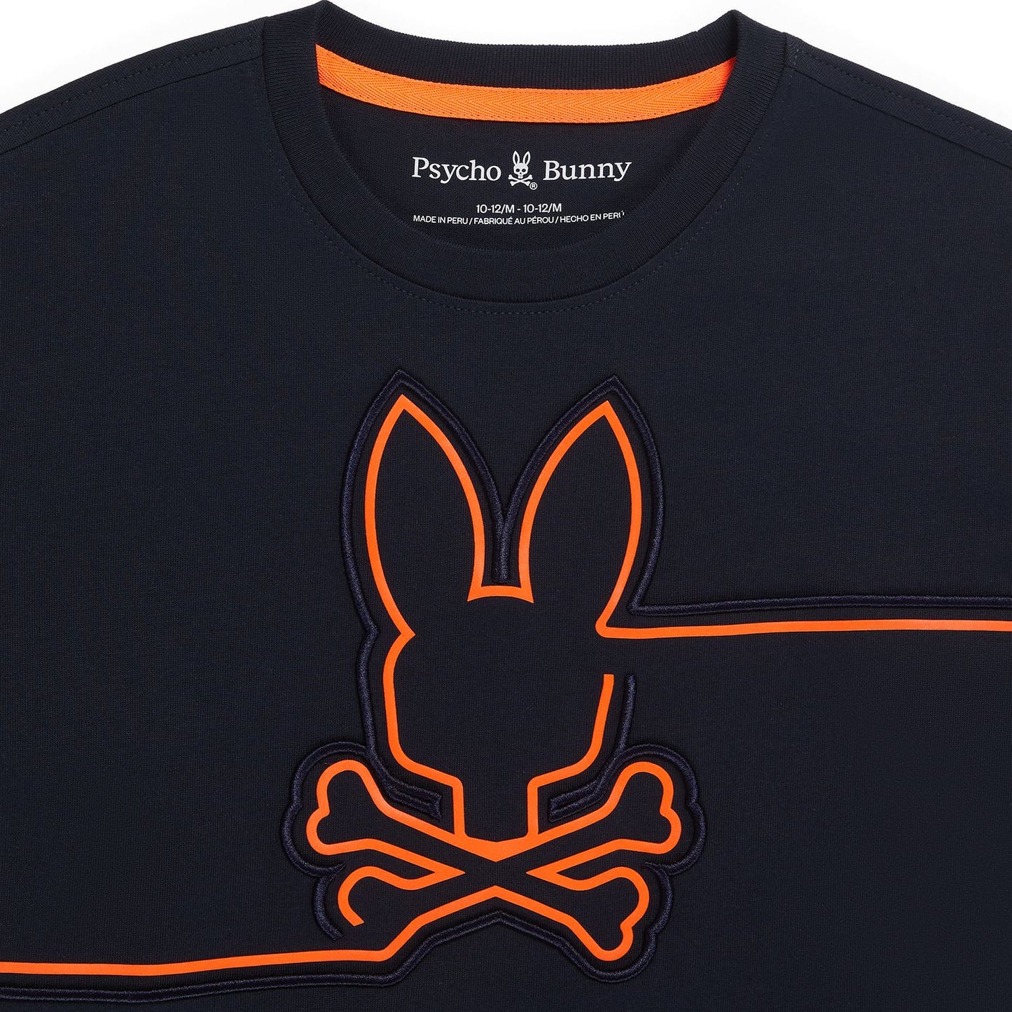 Psycho Bunny Kids Chester Embroidery Graphic Tee - Navy