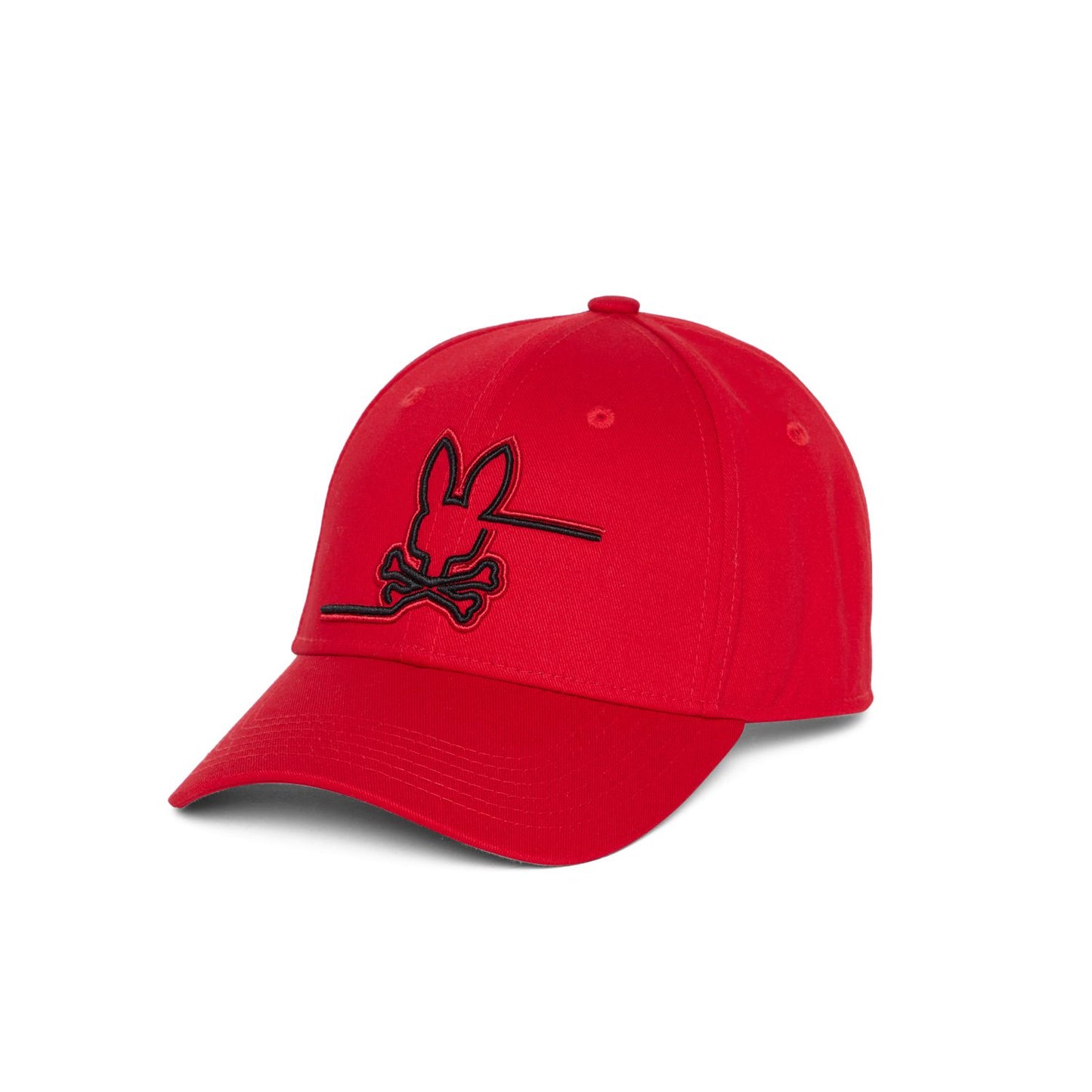 Psycho Bunny Chester Embroidered Baseball Hat - Brilliant Red