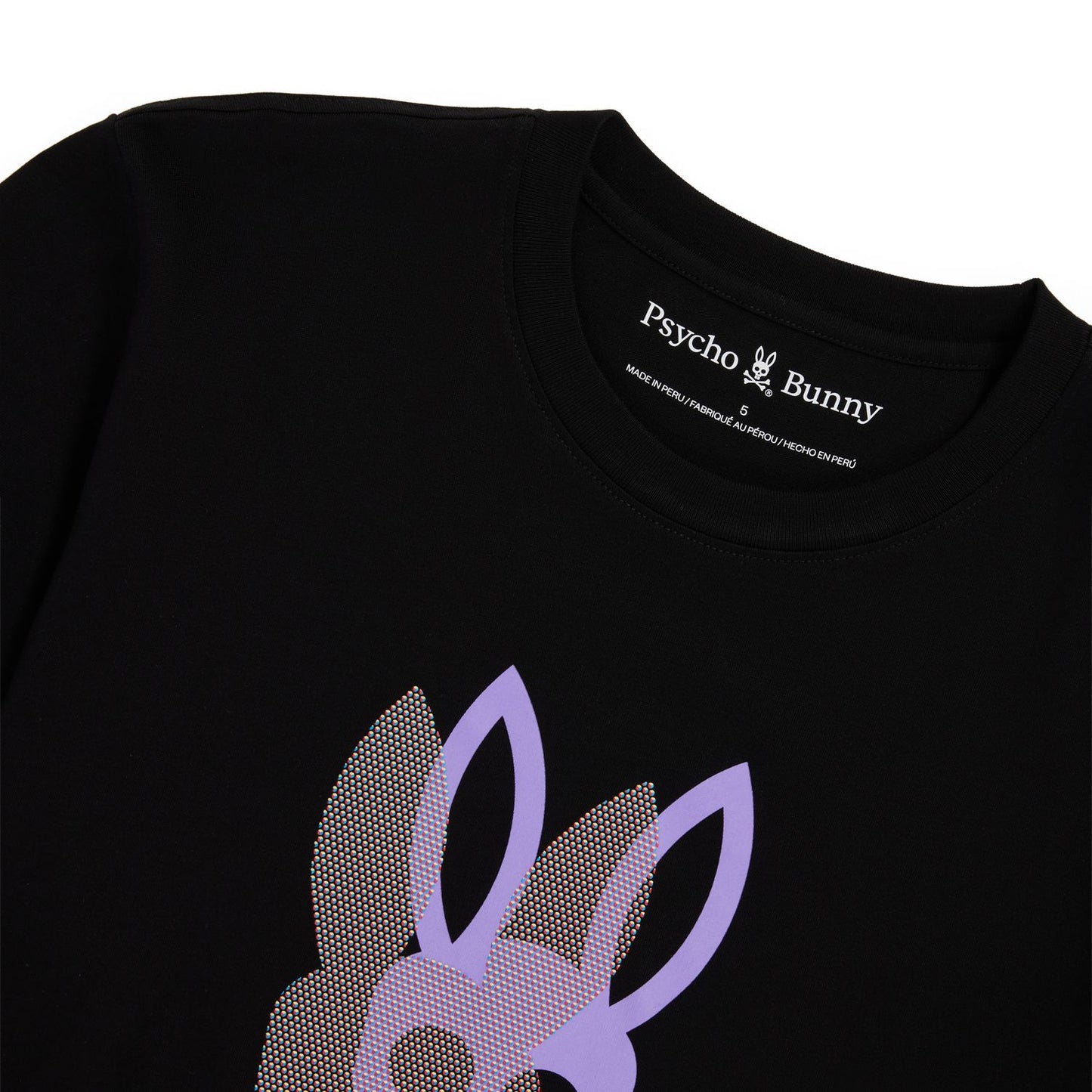 Psycho Bunny Mens Chicago HD Dotted Graphic Tee - Black