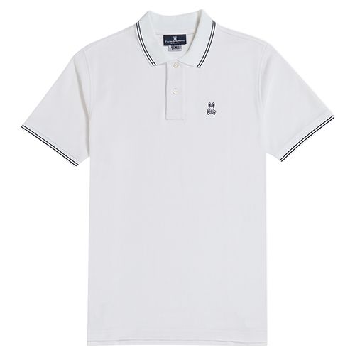 Psycho Bunny Mens Logan Pique Polo - White