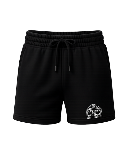 Les Rues Des Bahamas Fleece Shorts - Black