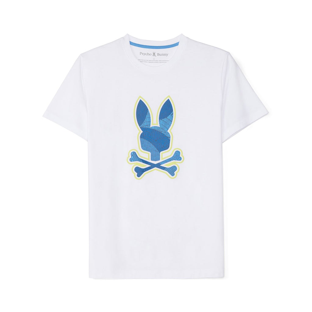 Psycho Bunny Mens Lenox Graphic Tee - White