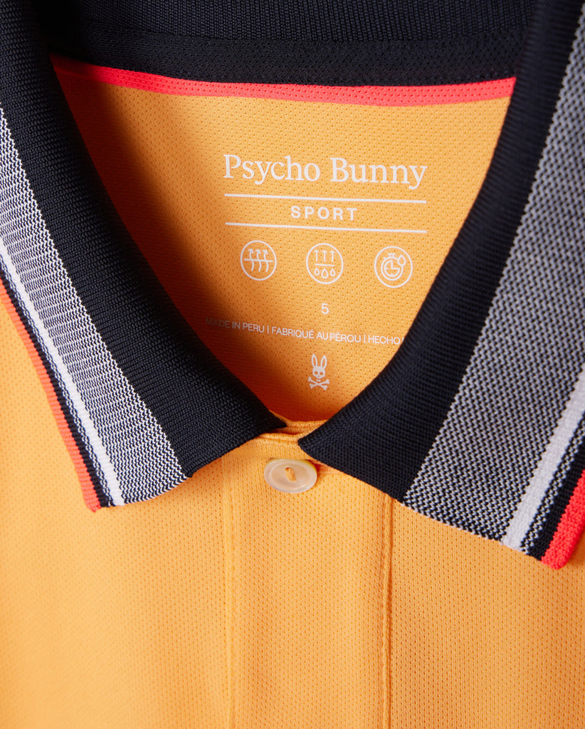 Psycho Bunny Mens Portland Sport Mesh Polo - Mock Orange