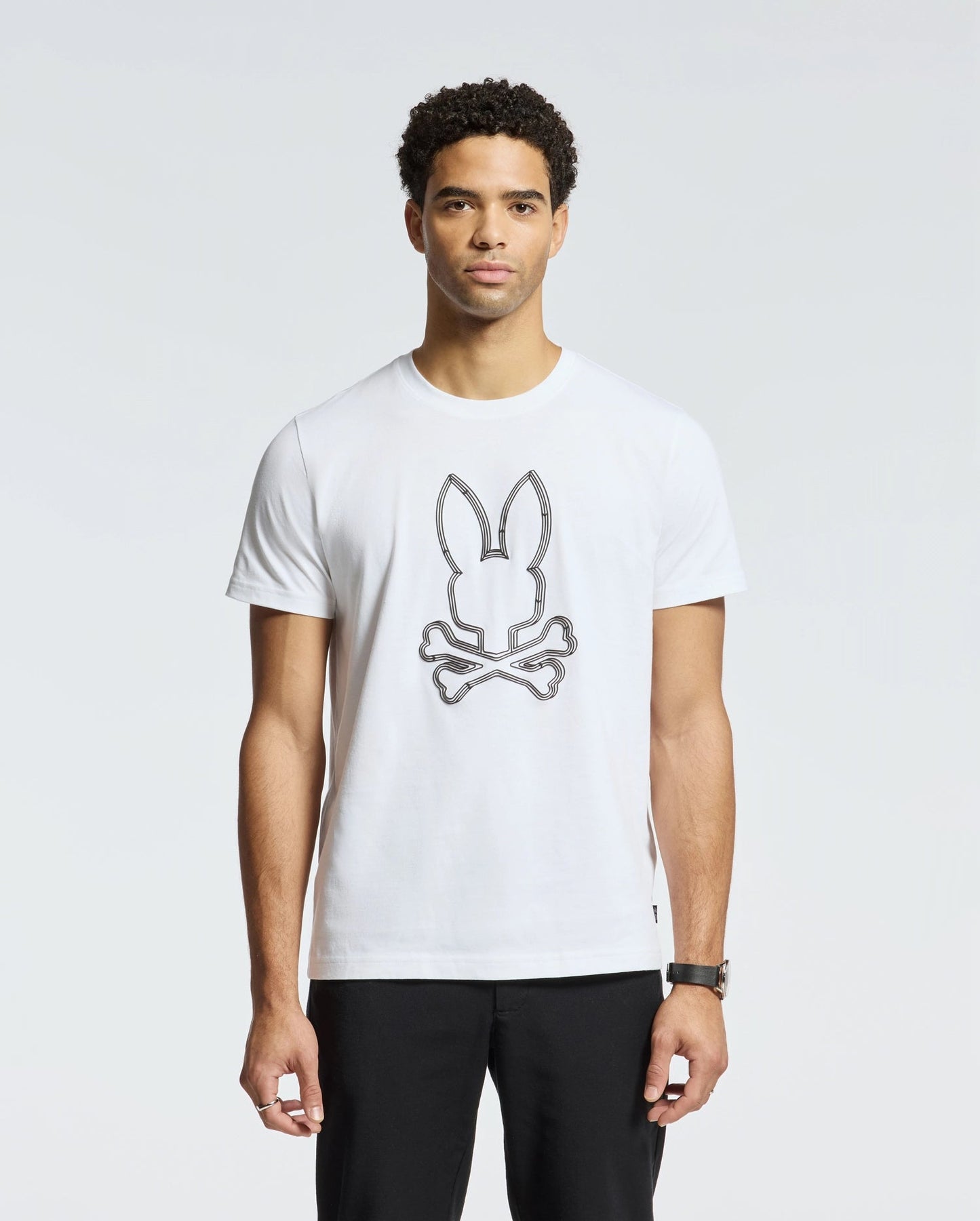 Psycho Bunny Monarch Front Bunny Graphic Tee - White