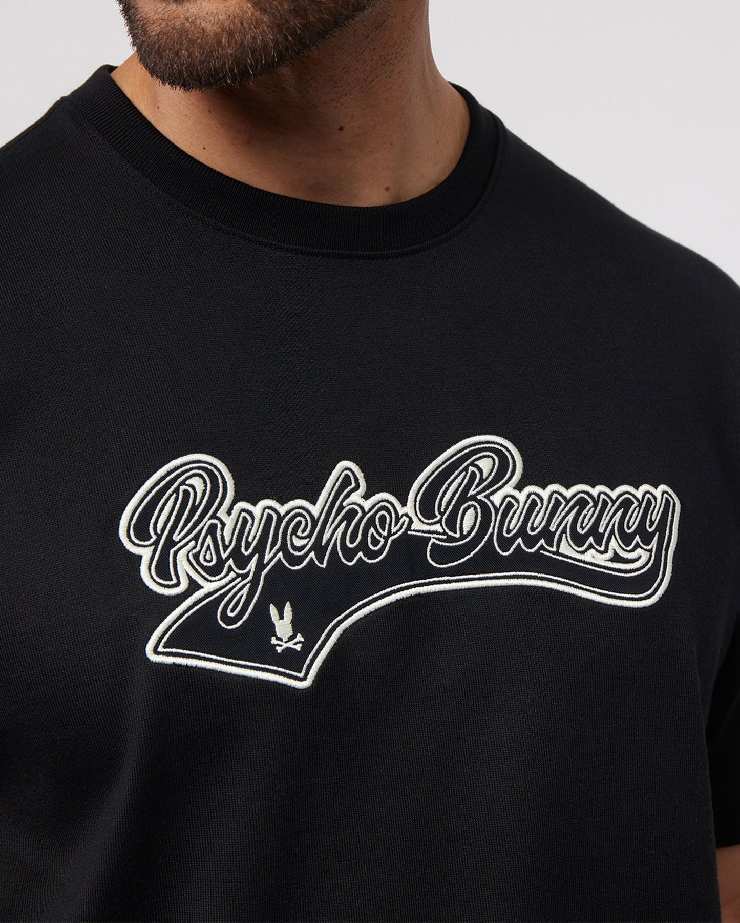 Psycho Bunny Mens Shiloh Twill Embroidered Graphic Tee - Black