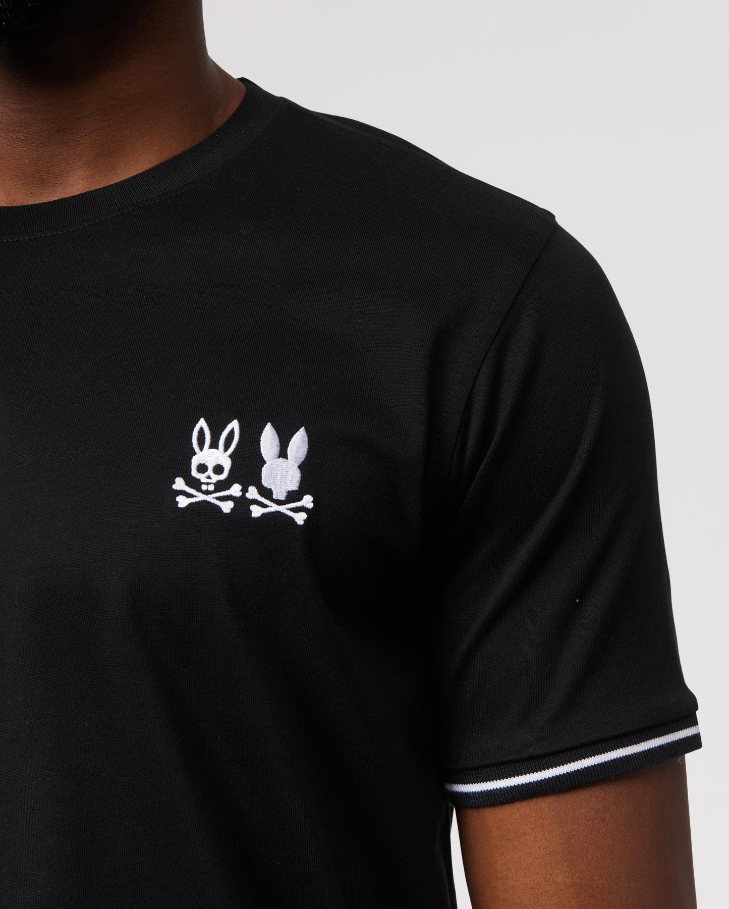 Psycho Bunny Kingwood Embroidered Twin Bunny Tee - Black