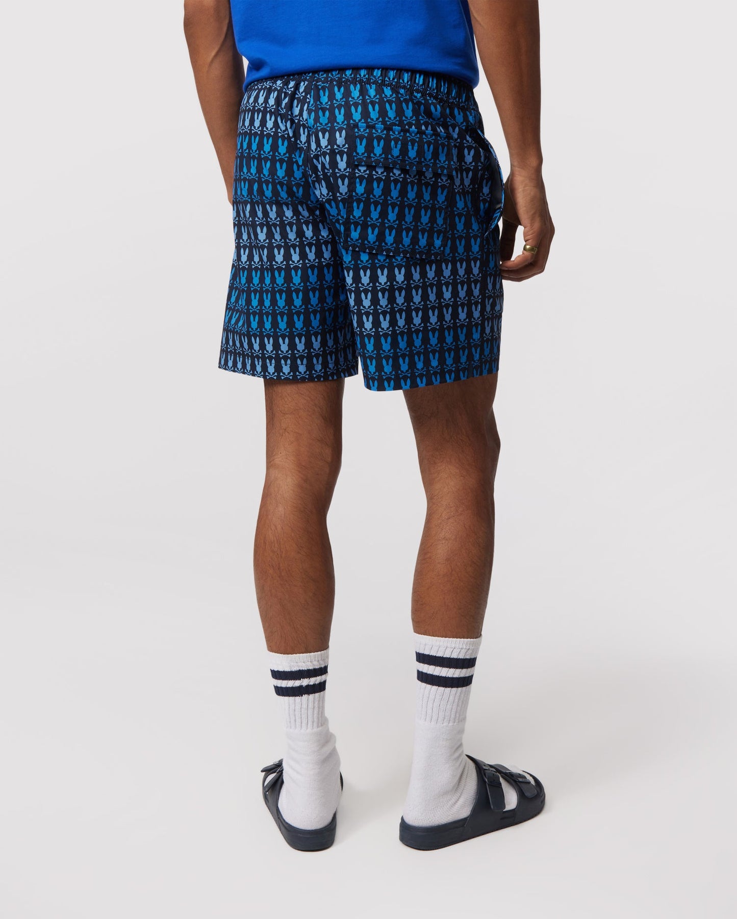 Psycho Bunny Mens Barker All Over Print Swim Shorts - Navy