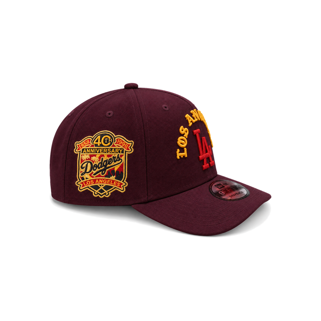 New Era Los Angeles Dodgers 9FORTY Snapback - Cardinal/Gold