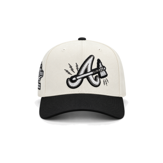 New Era Atlanta Braves 9FORTY A-Frame Snapback - Cream & Black