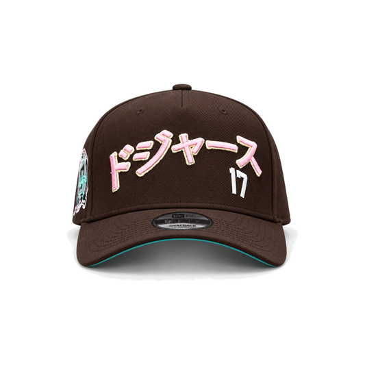 New Era 9FORTY Japanese Script Dodgers Snapback – Brown & Pink