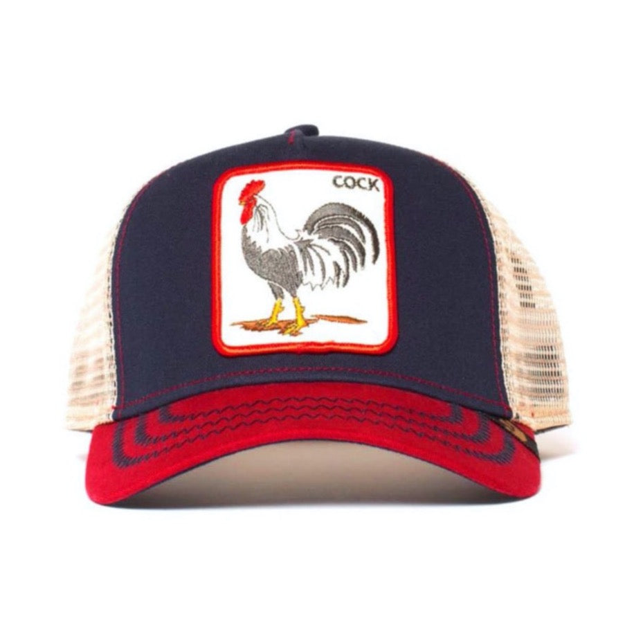 Goorin Bros The Cock Trucker Hat - Navy/Red