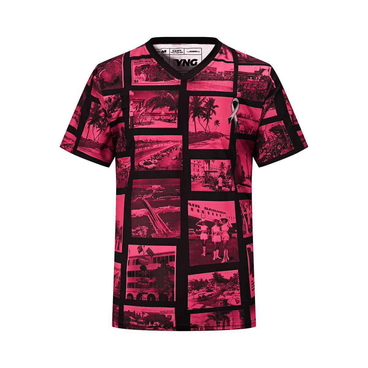 The Coyaba Classic V-Neck T-Shirt (Breast Cancer Awareness) - Black